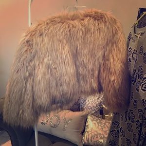 INC faux fur jacket sz M